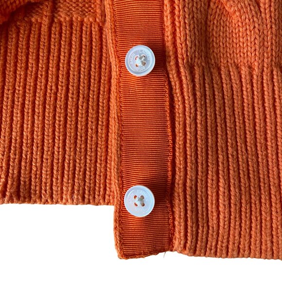 Polo Ralph Lauren Cable Knit Button Cardigan Orange Heritage Preppy Old Money-S - Picture 5 of 10